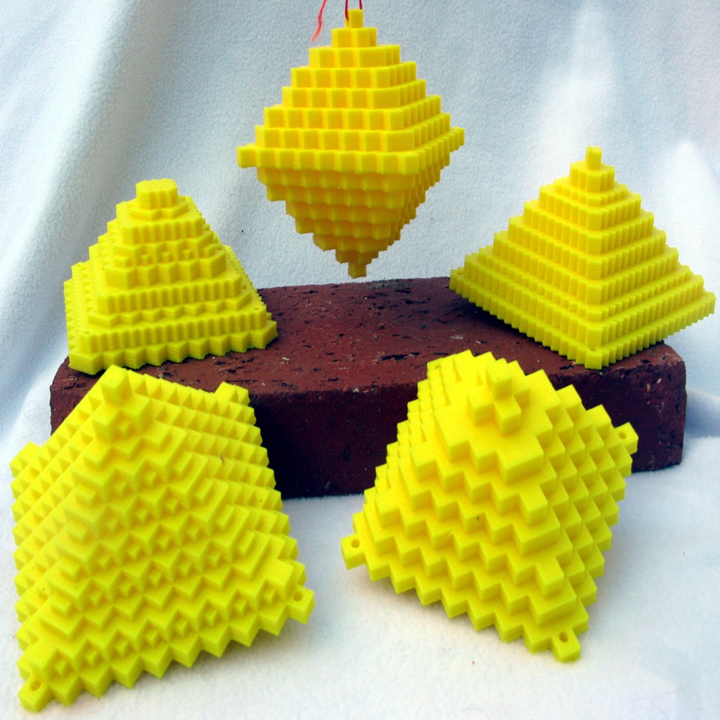 Pyramids Made from Cubes 