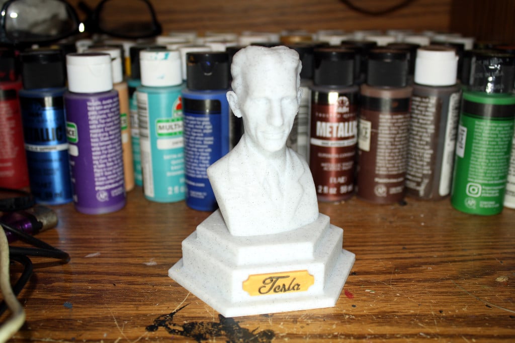 Nikola Tesla Bust with Base and Name Plate
