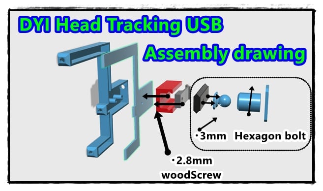 DIY head tracking USB 　ball joint　　in 123dx