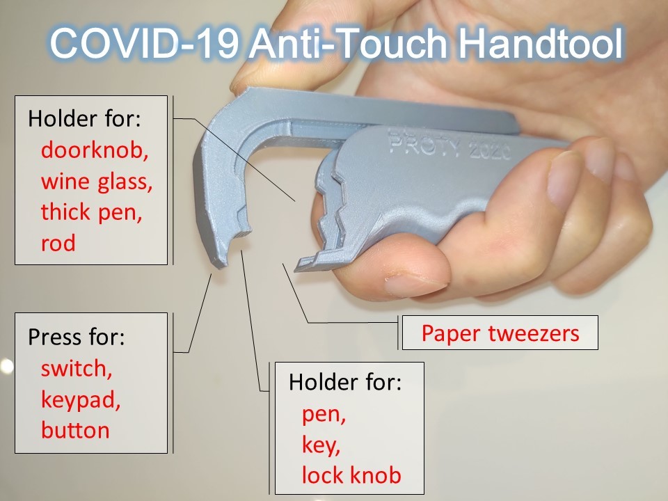 COVID-19 no-touch tool (multi-functional)