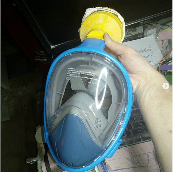 Full Face Snorkeling Mask Respirator Filter Conversion