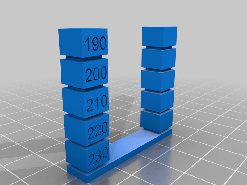 Temperature Stringing calibration blocks 190-230