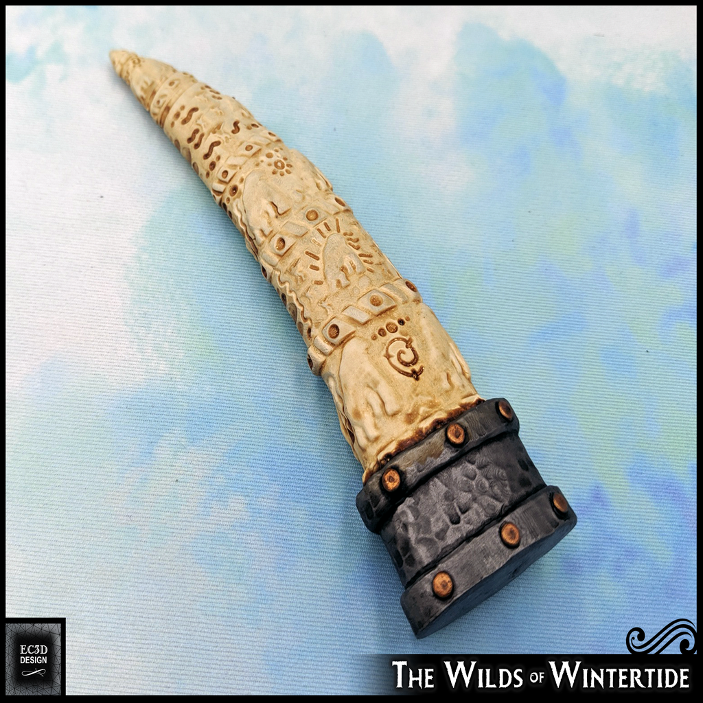 Carved Walrus Tusk - RPG Prop