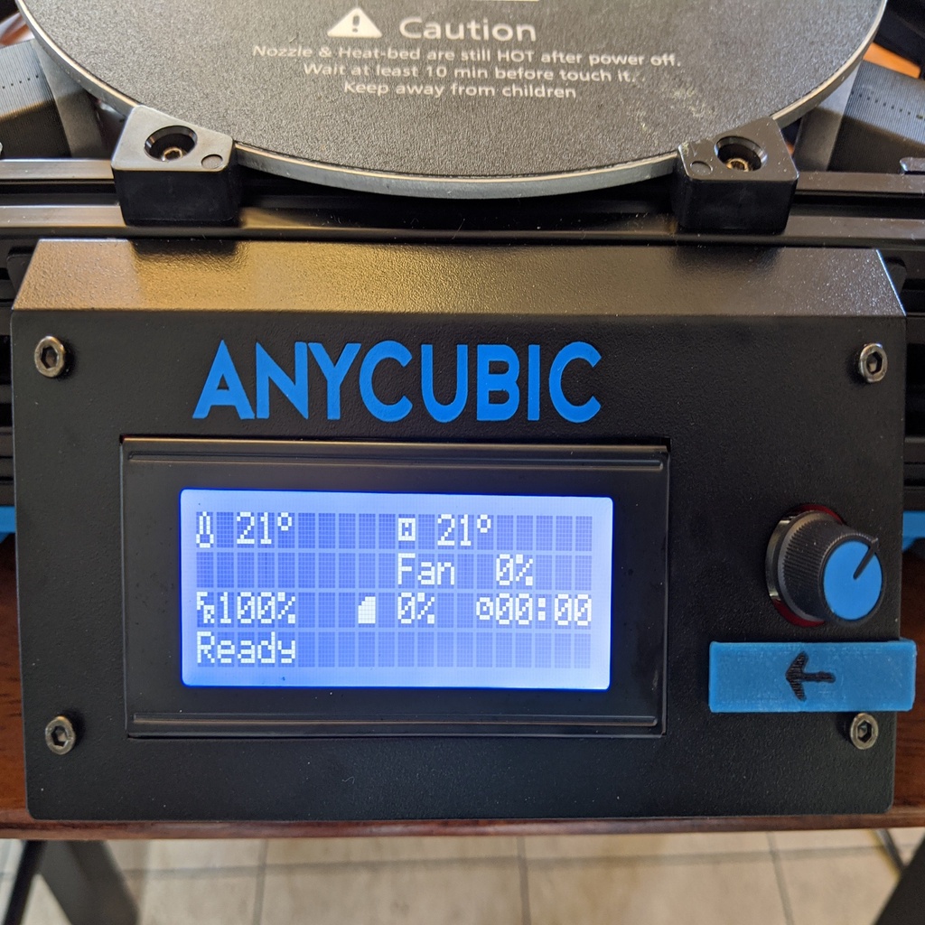 Customizable front panel button for Anycubic Kossel