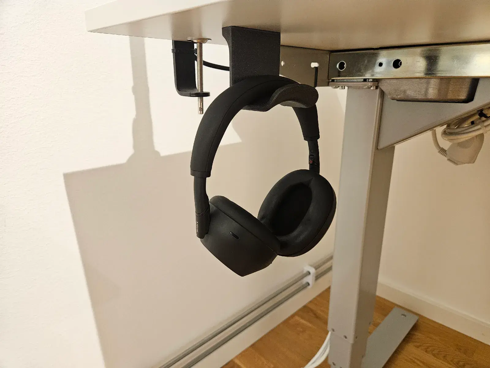 Closeup image of mounted under desk