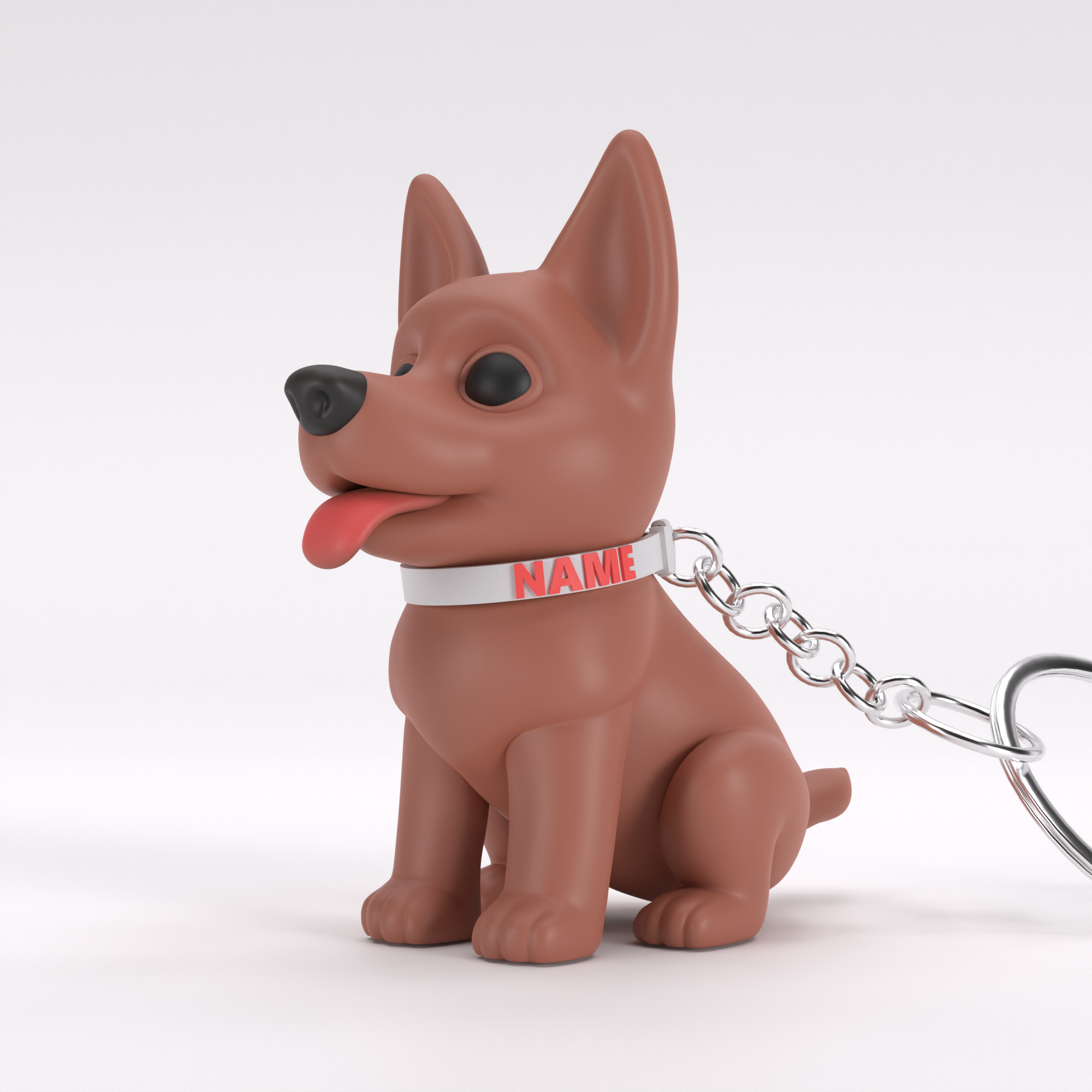 Dog keychain with name collar