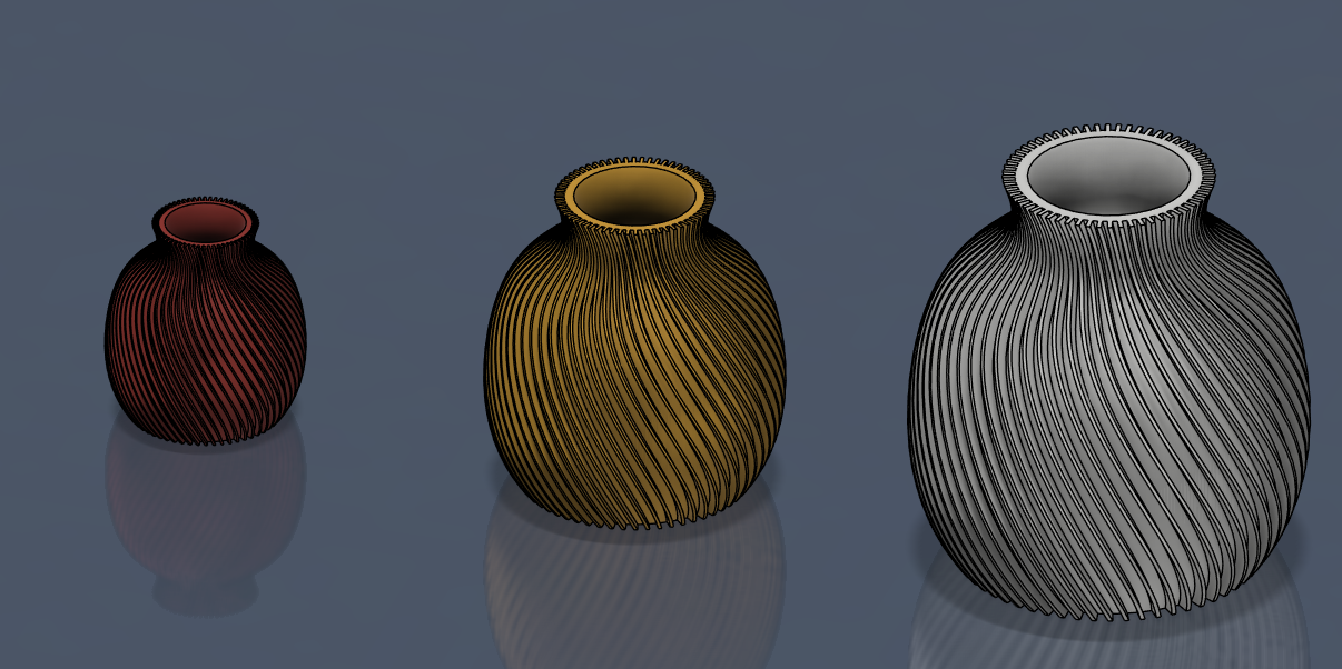 Modern Twisted Sphere Vase / Spiral Ribbed Decor