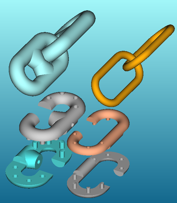 Toys for boys-ship/mooring/chain link, anchor chain link, missing link- OpenSCAD CSV