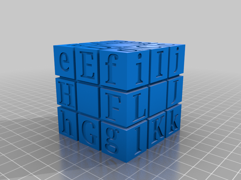Blindfold Rubik's Cube Letter Scheme