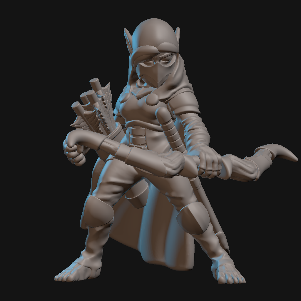 Halfling Ranger Miniature (Axes and bow)