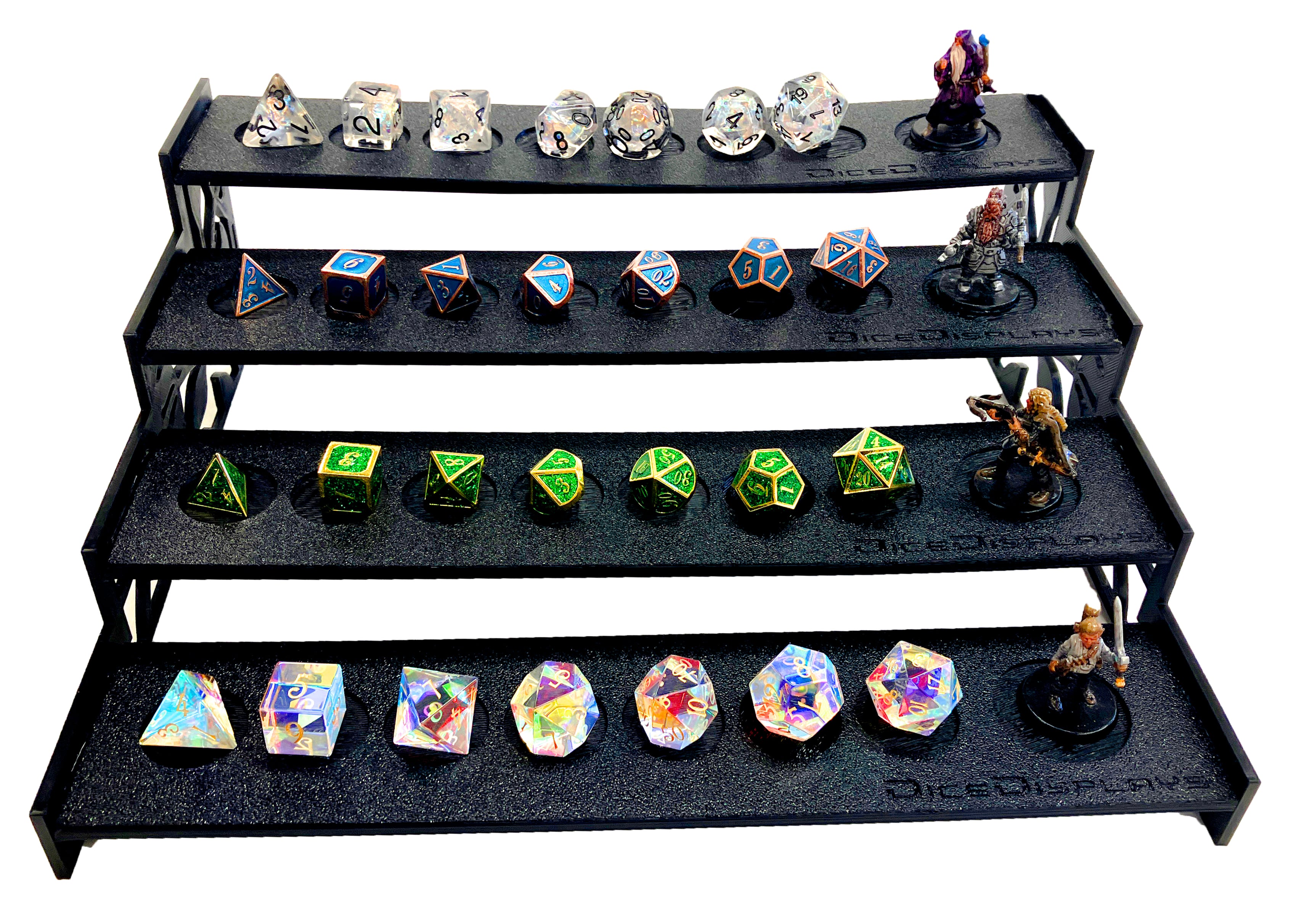 Dice Display with mini shrine for polyhedral dice sets - Non-illuminated