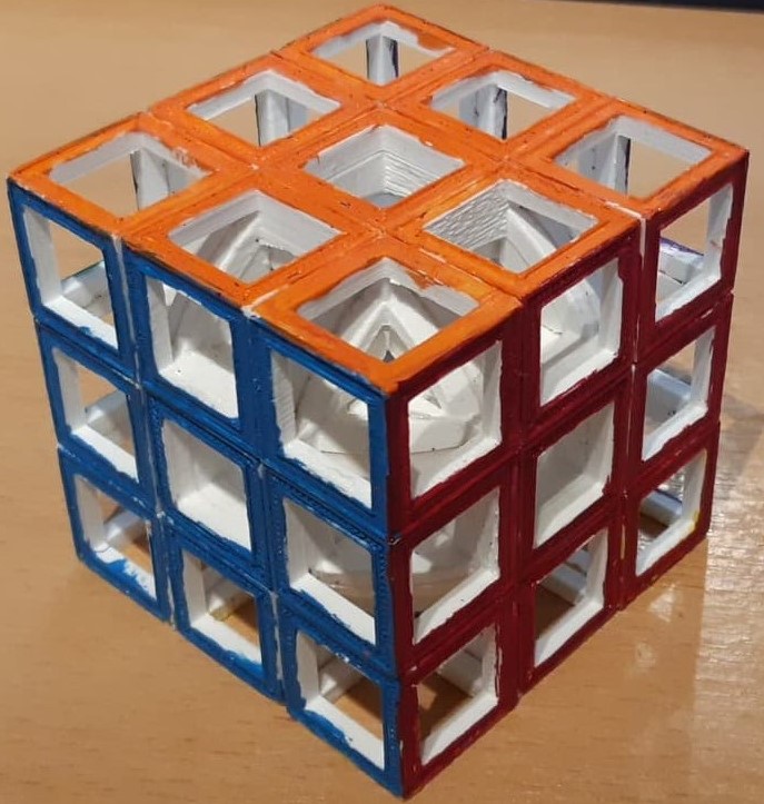 A void Functional See-through Hollow Rubik's Cube