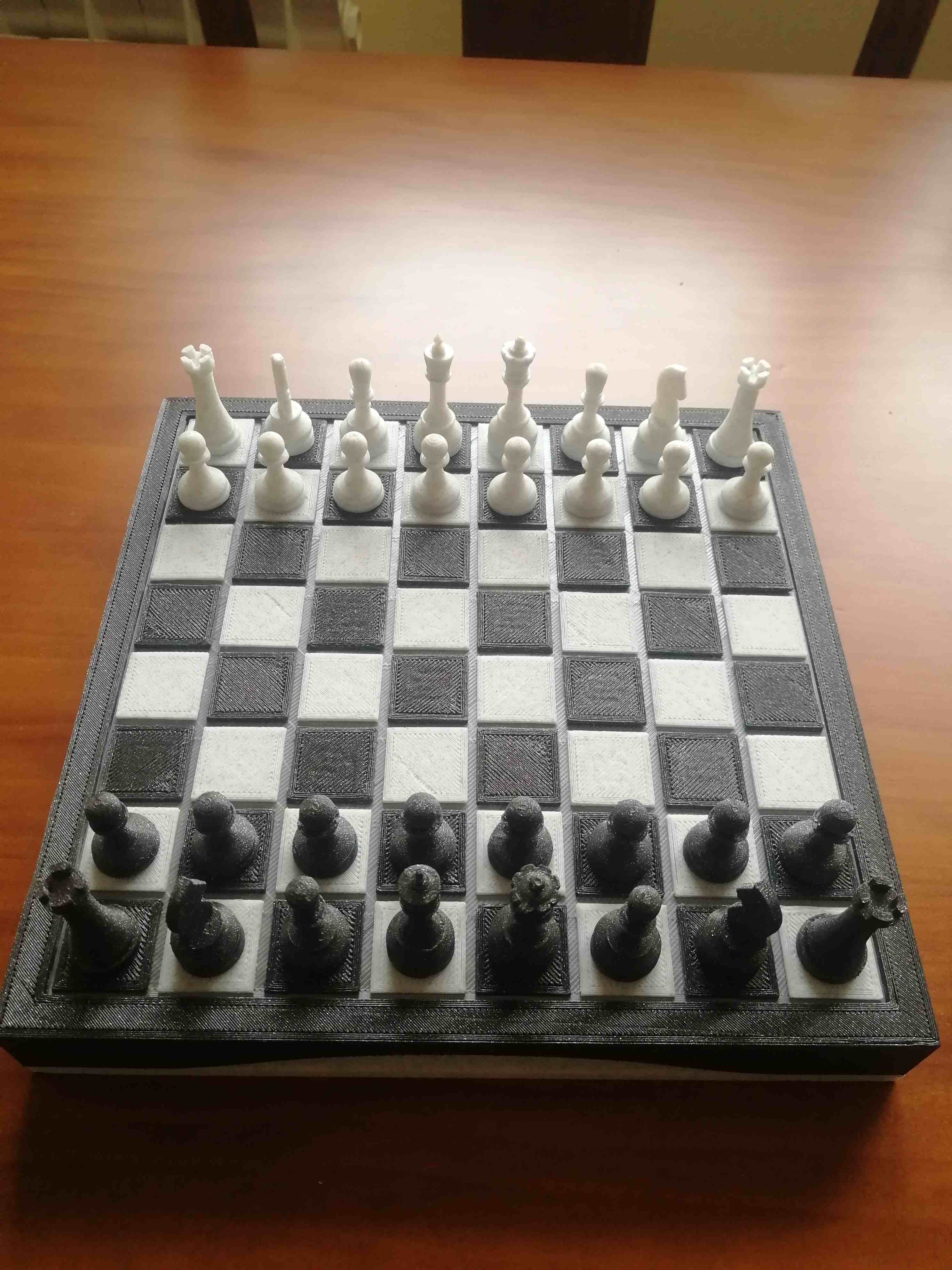 Magnetized chess set box