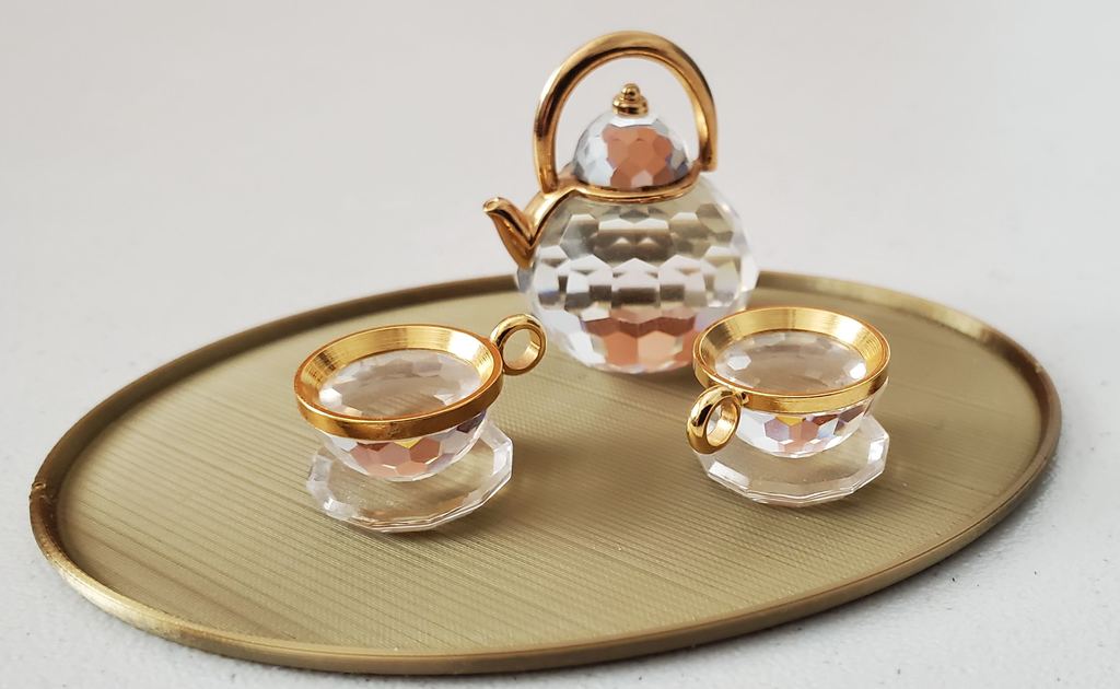 Ornamental Serving Tray for crystal tea set