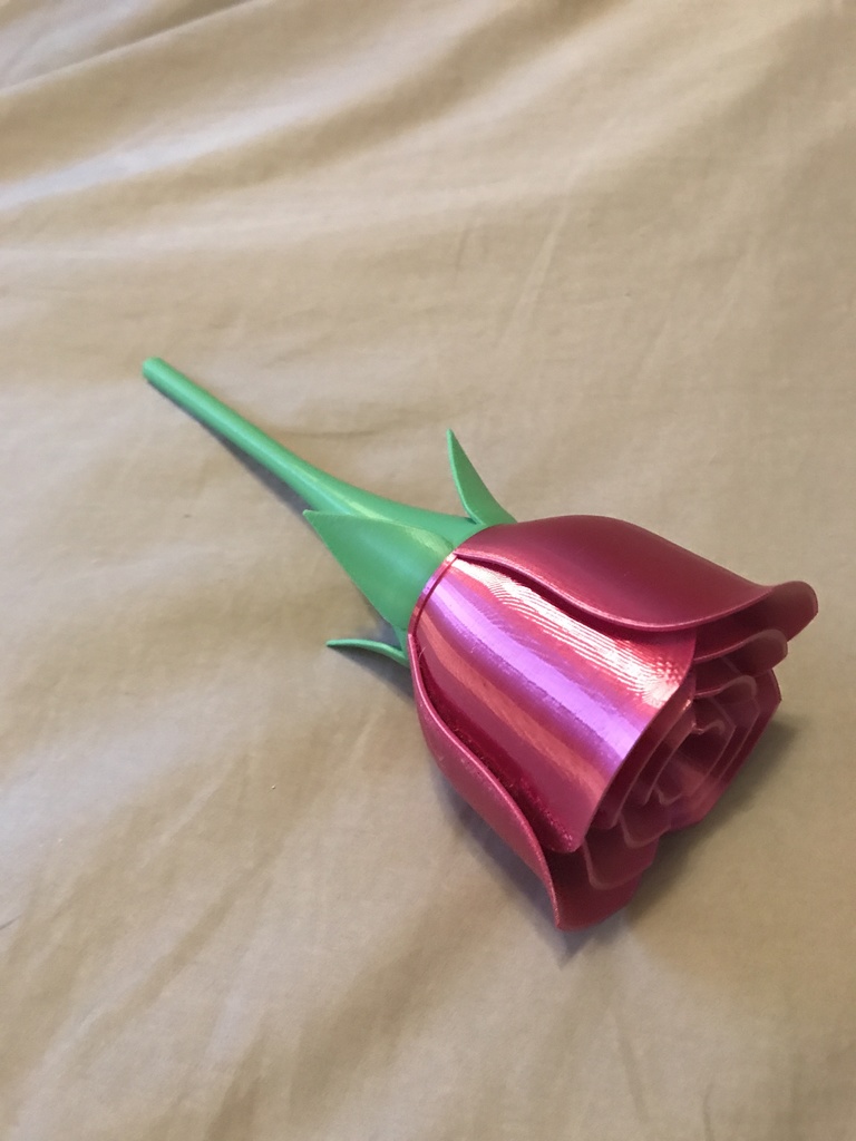 Remixed Rose with Stem - Hex Nut attachment added