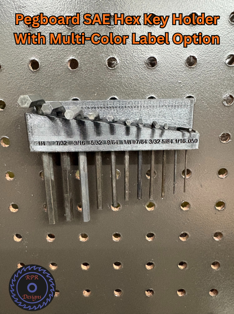 Pegboard SAE Hex Key Holder