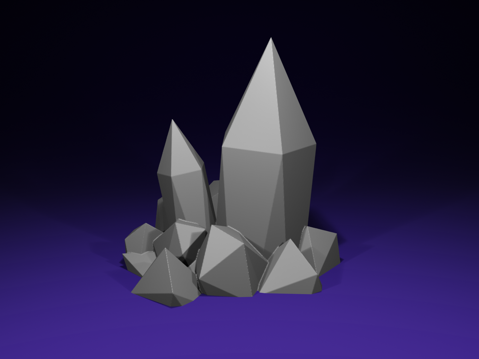 Crystal Cluster KJ – Fantasy RPG Terrain, Magic Crystal Diorama Scatter, STL Model