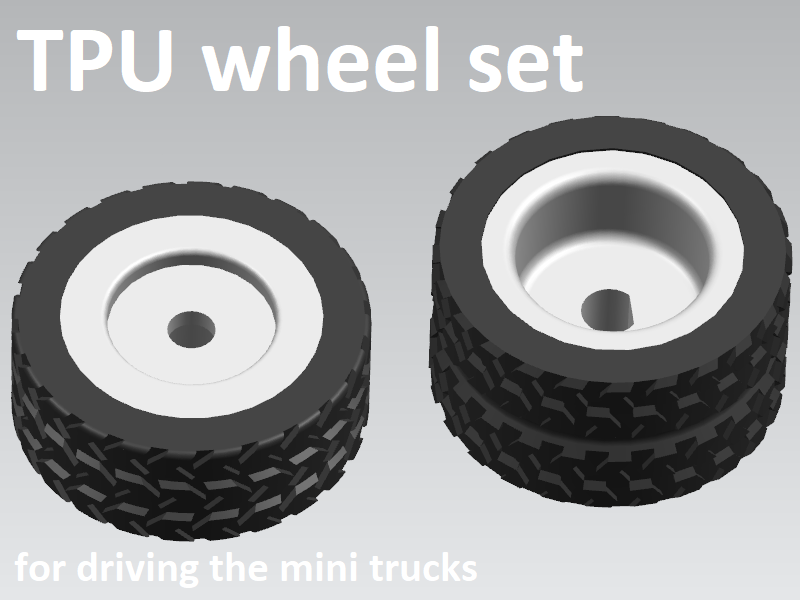 Manual/RC modular mini truck - TPU wheel set