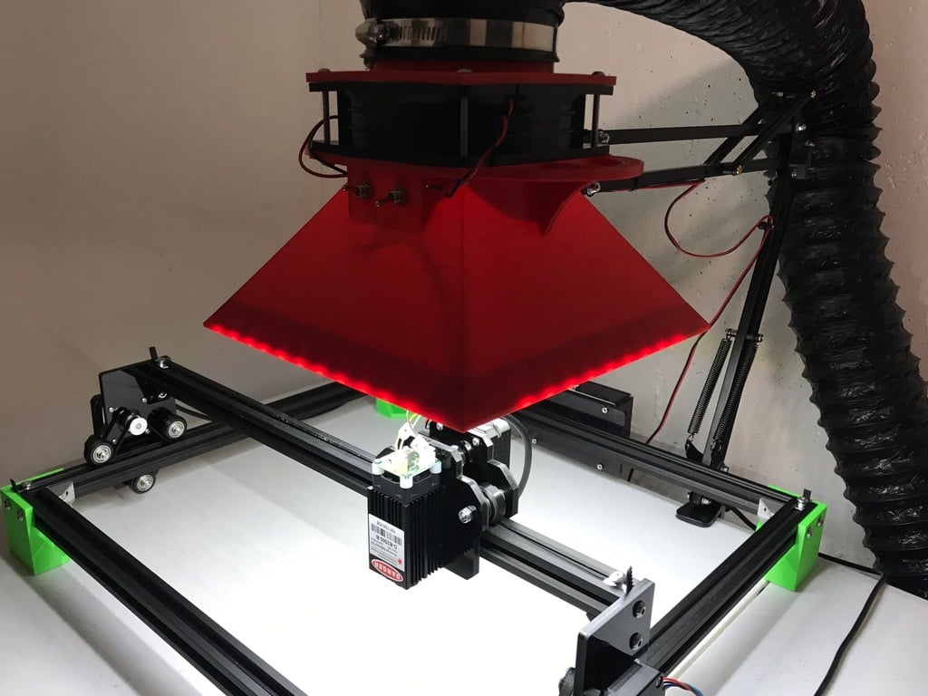 Illuminated Suspension-mounted Fume Extractor for Soldering, Laser Engraving, Painting 
