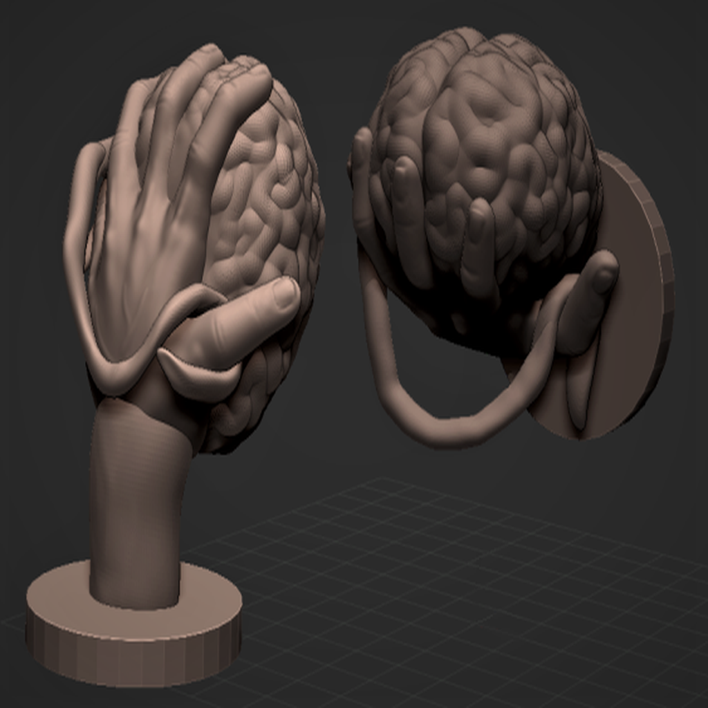 Hand Sculpture (with a brain on it)