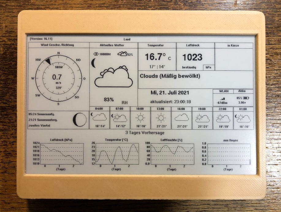 Case for a e-ink Waveshare (tm) 7.5inch display