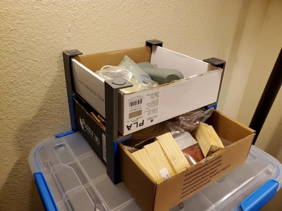 Stackable Drawers made to reuse filament boxes