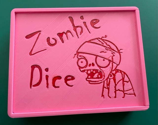 Zombie Dice Box, Dice Tray, and Tokens