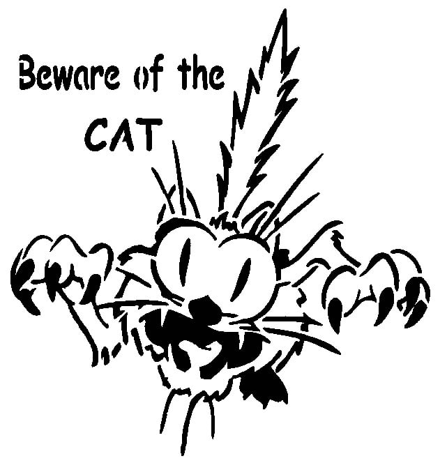 Beware of Cat stencil