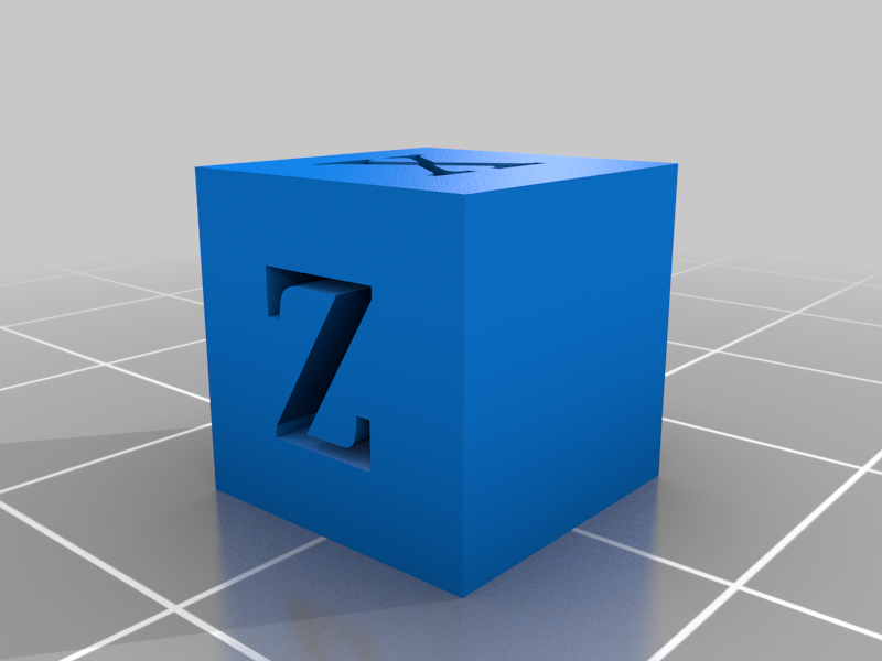 X Y Z test cube 1cm