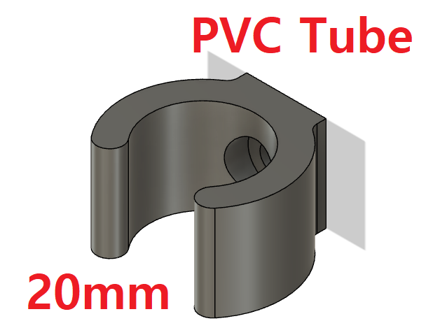 Pipe Support 20mm PVC Flush Mount Clip