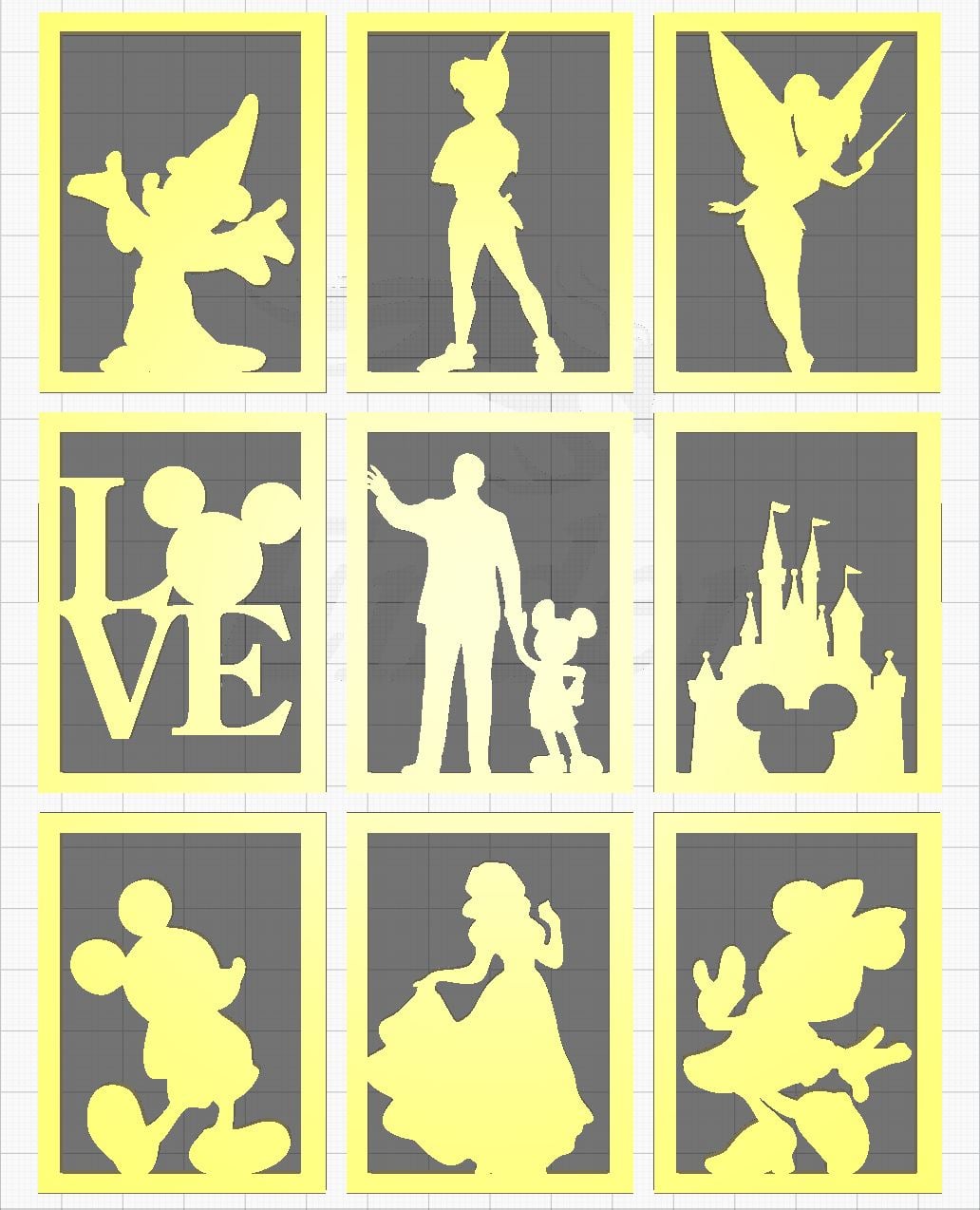 Disney Panels for Holiday Lantern