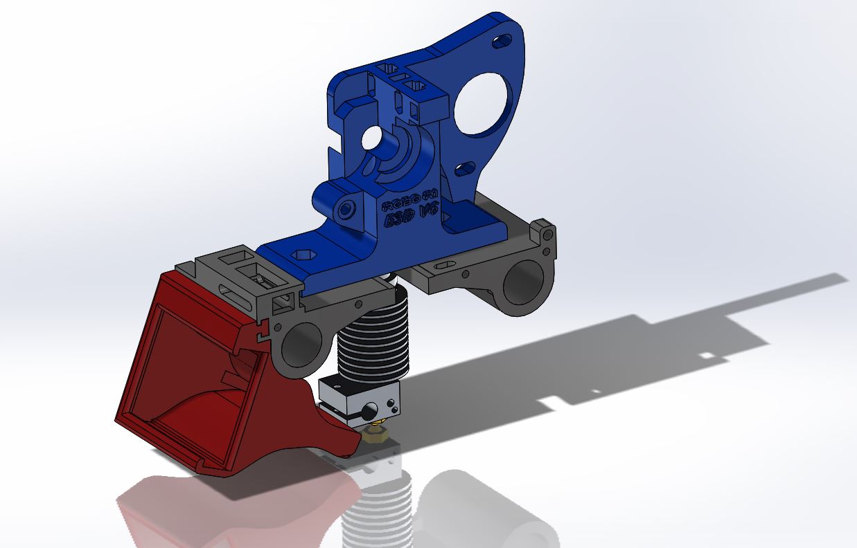 Robo 3D R1 Full Carriage / extruder assembly for E3D V6 and Hex(Screwless)
