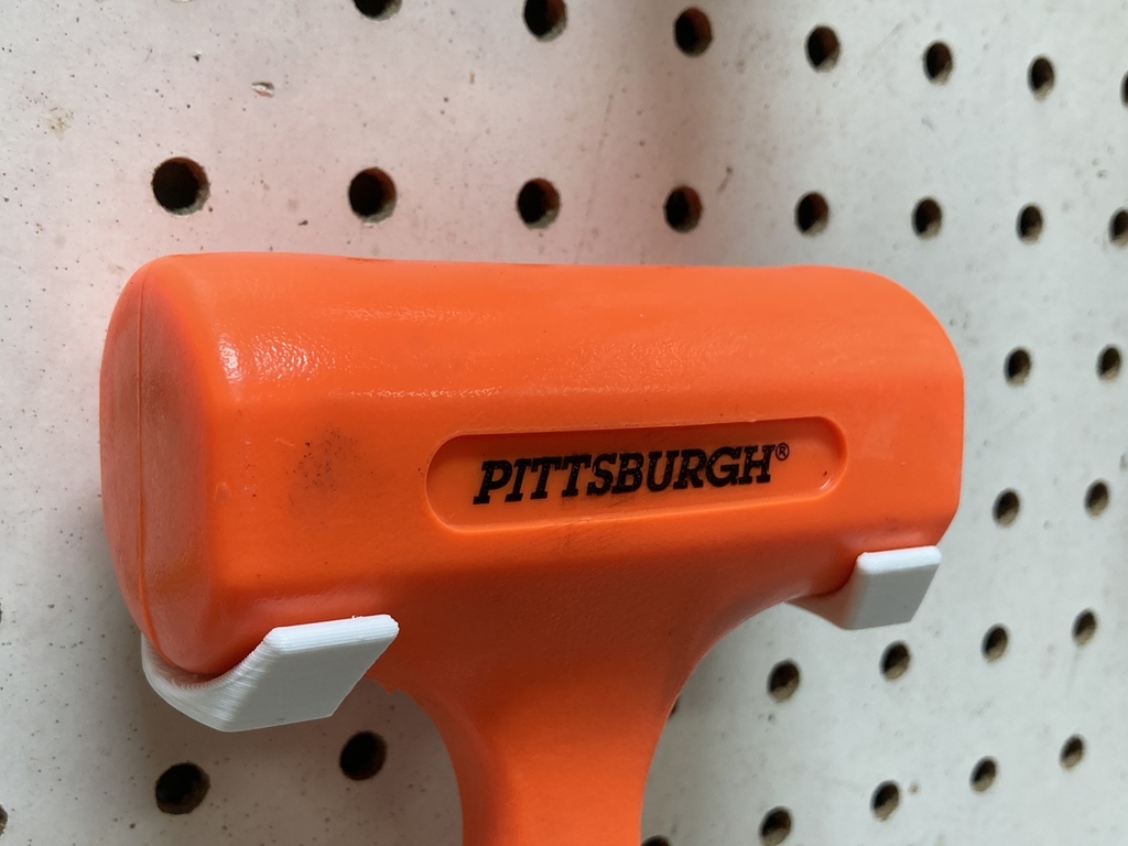 Pegboard holder for Harbor Freight Pittsburgh 1lb dead blow hammer