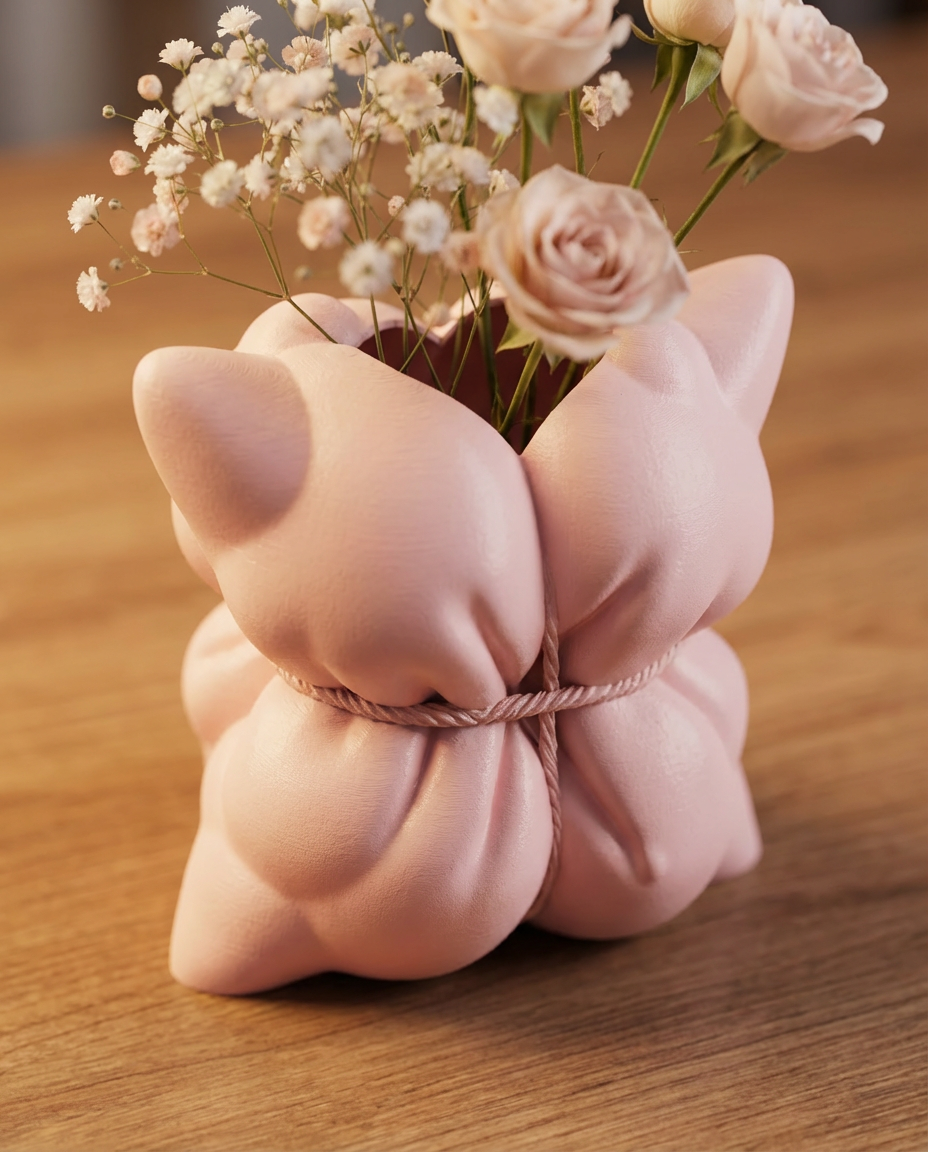 Soft Pillow Knot Vase | Aesthetic Pastel Home Decor