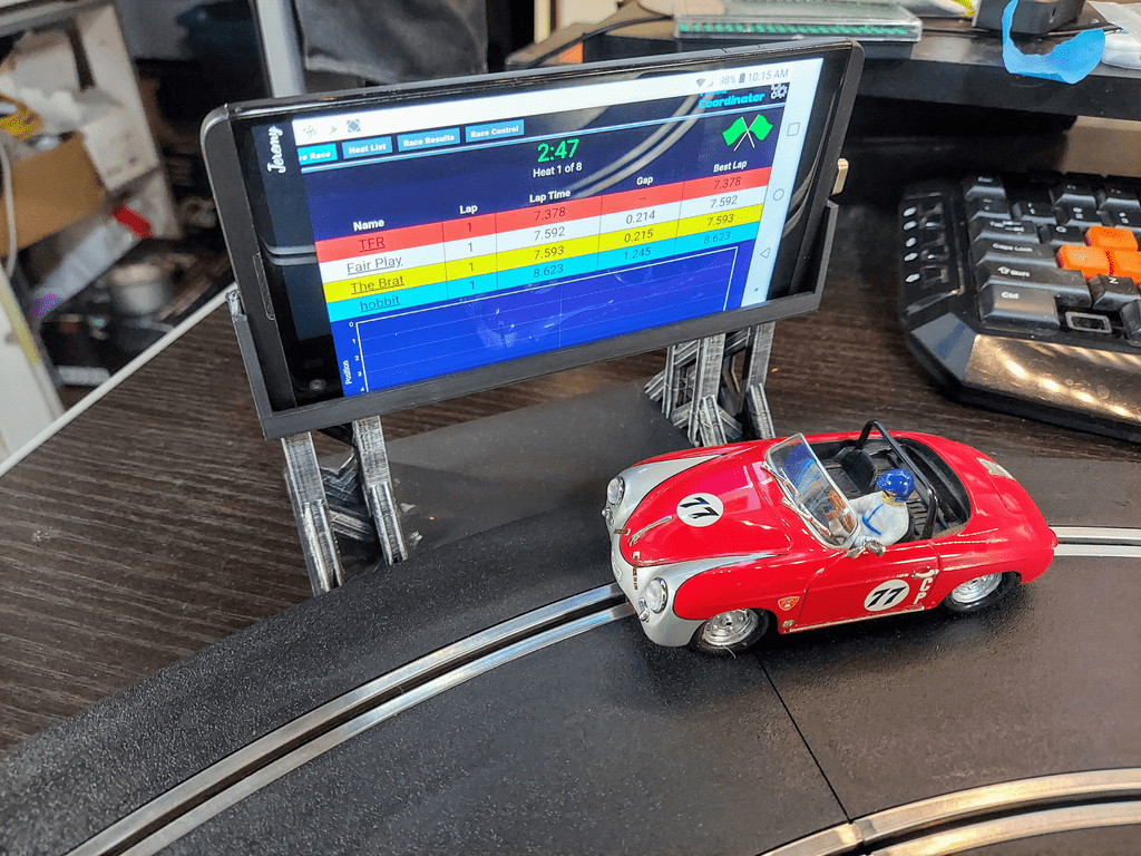 1/32 scale slot car billboard from old cell phone