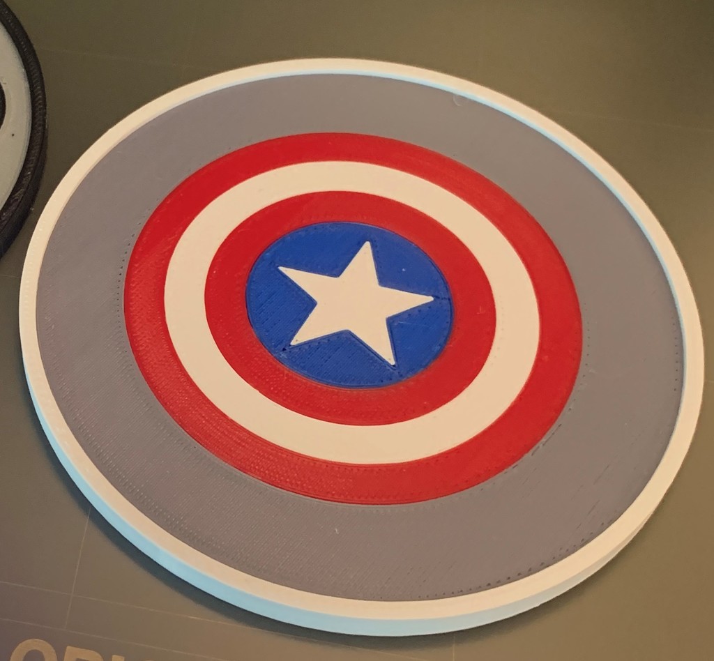 Multimaterial Captain America Shield Coaster