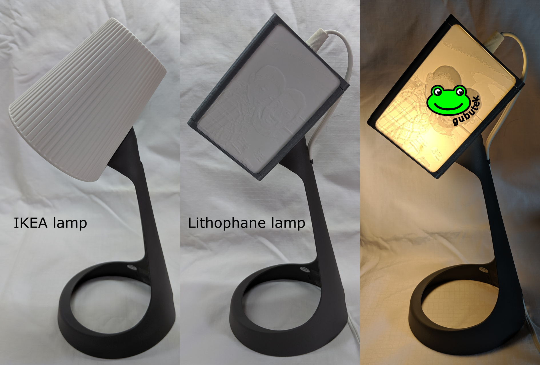 Lithophane lamp shade for IKEA SVALLET work lamp