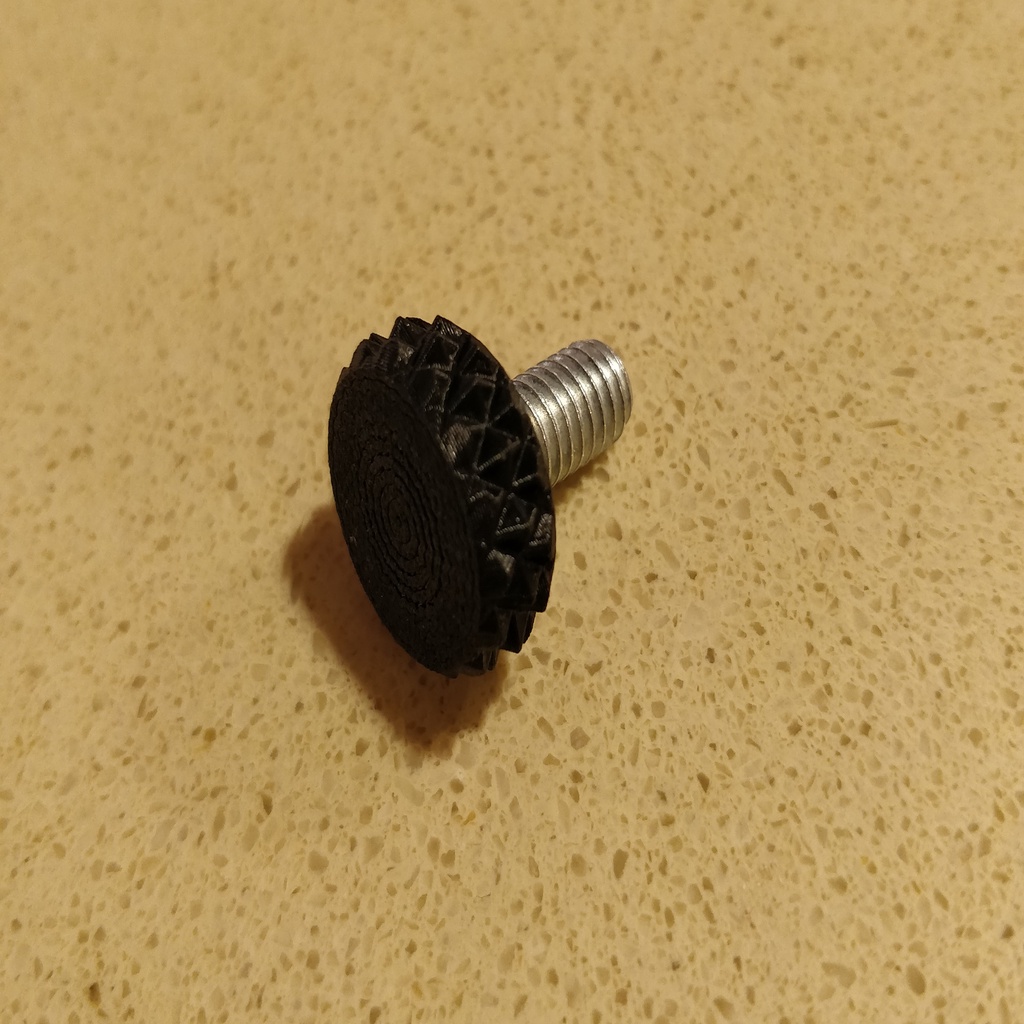 Customizable Knurled thumbscrew cap for machine screws