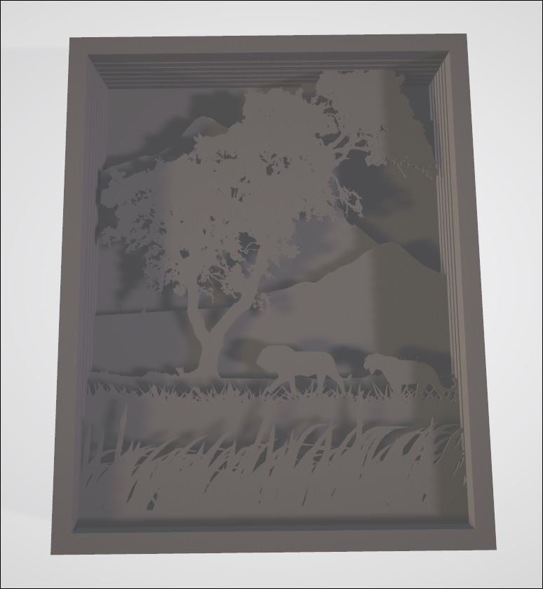 cadre paysage 3d lumineux
