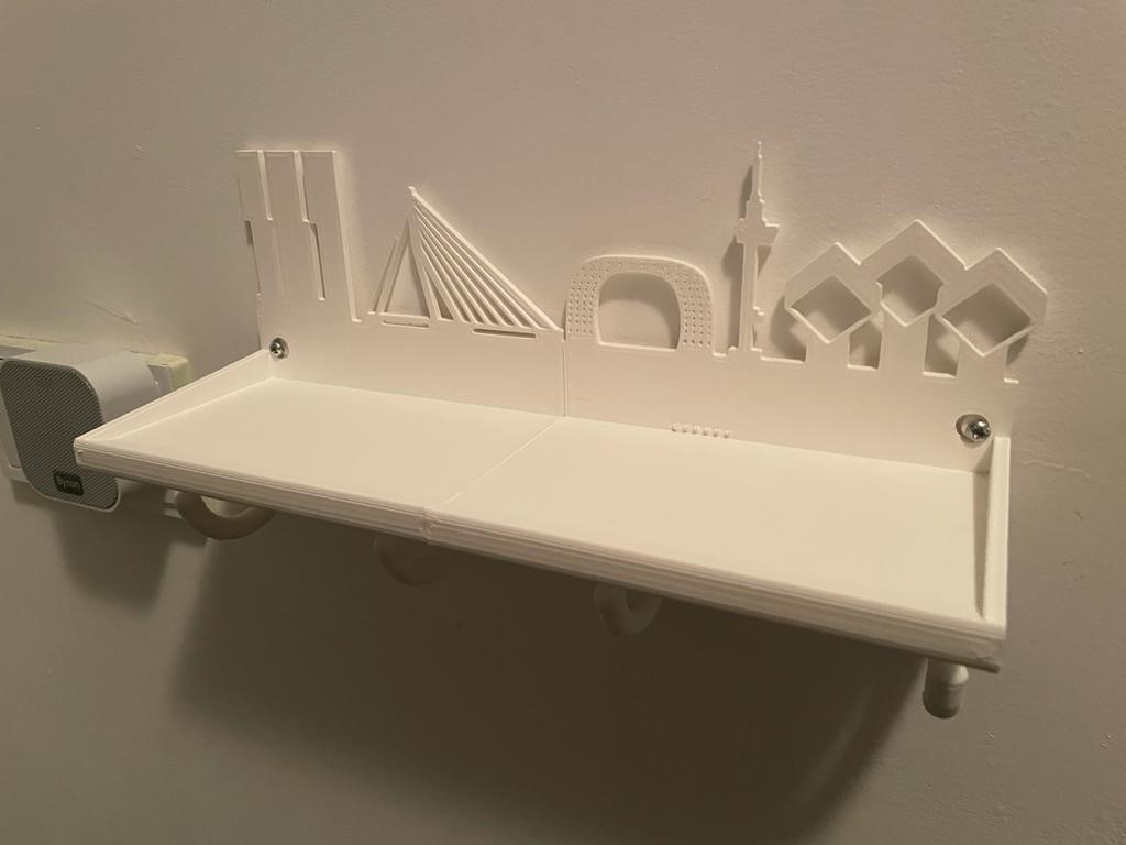 Wallet shelf and key rack with skyline Rotterdam
