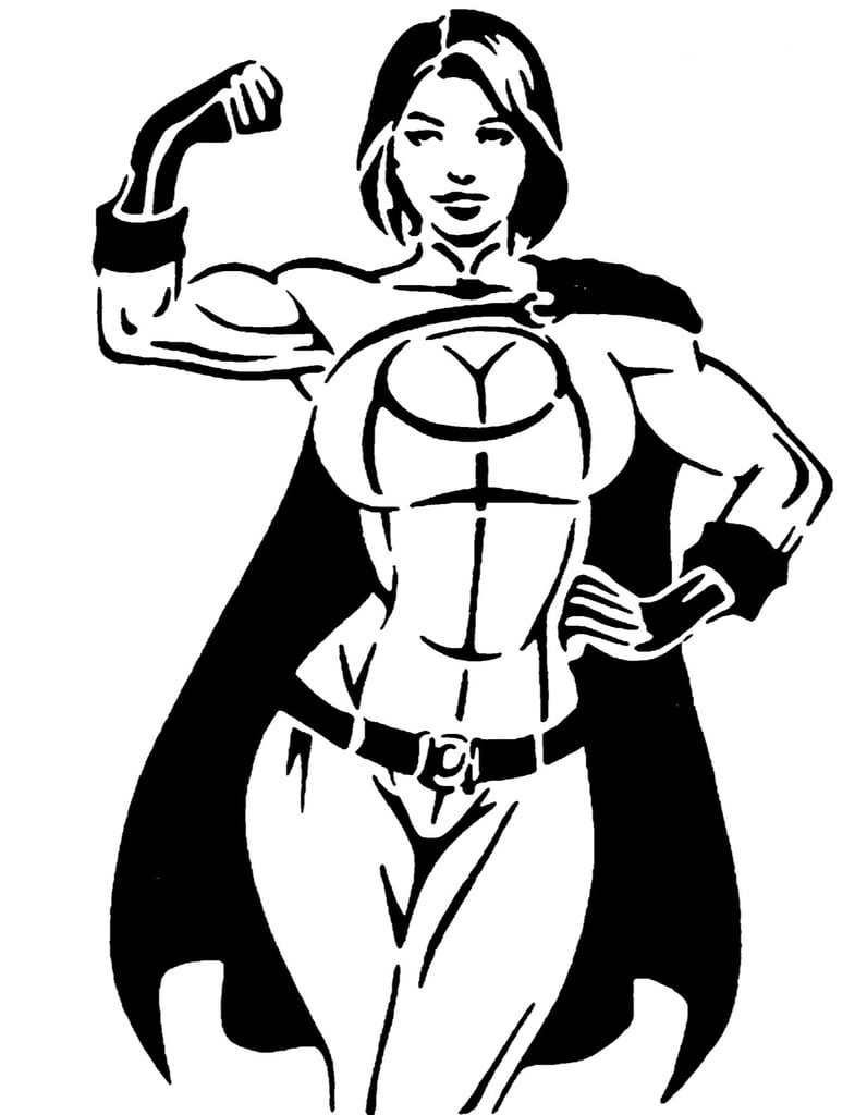 Power Girl stencil 4