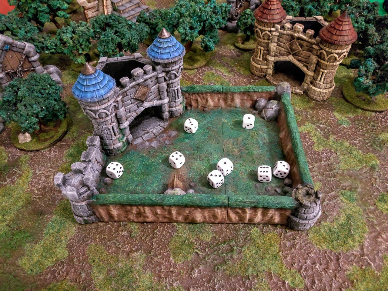 Dice BattleFields - Human Castle (Modular dice tower + tray)