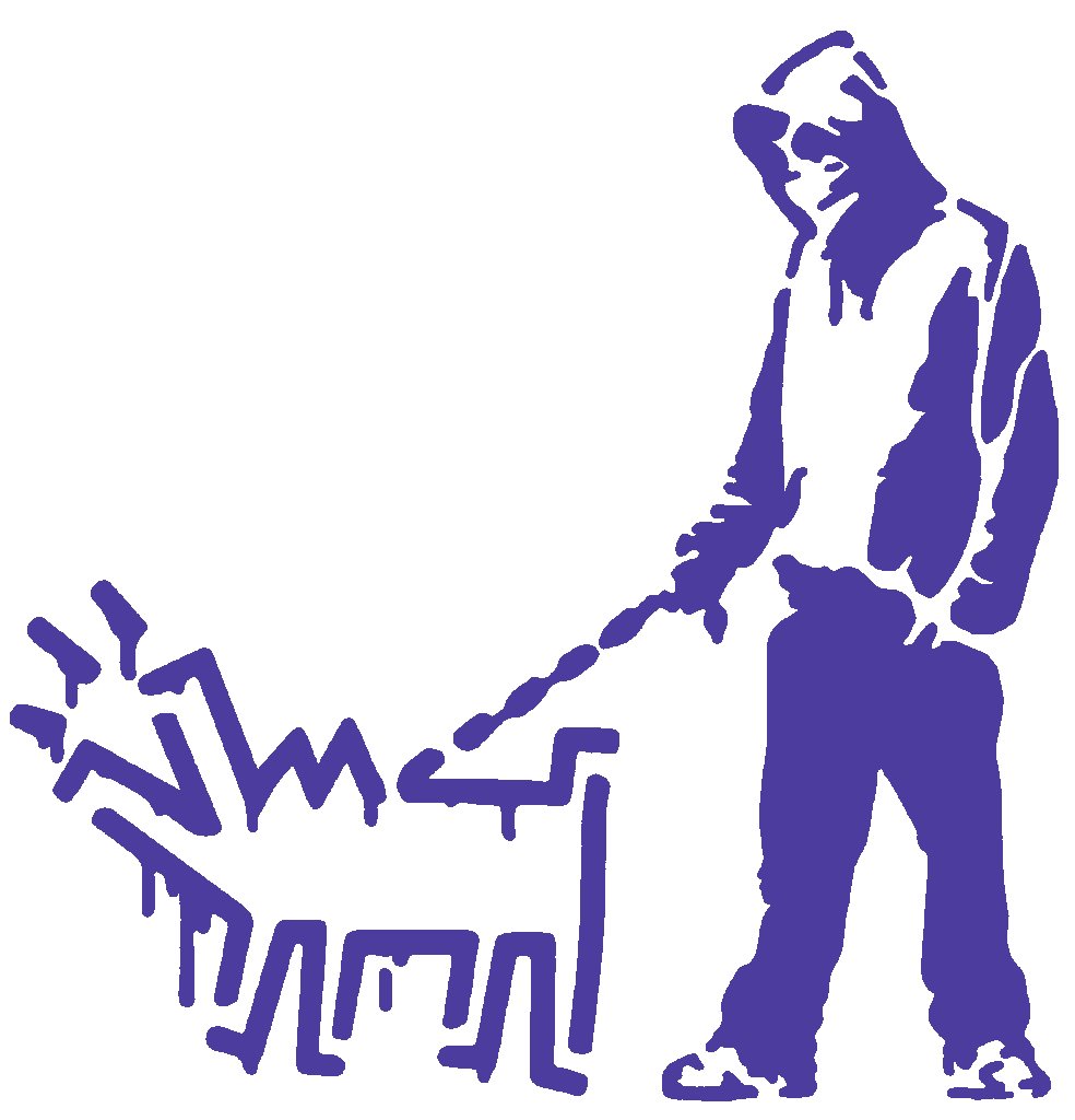 Banksy Walking Keith Haring Dog Stencil