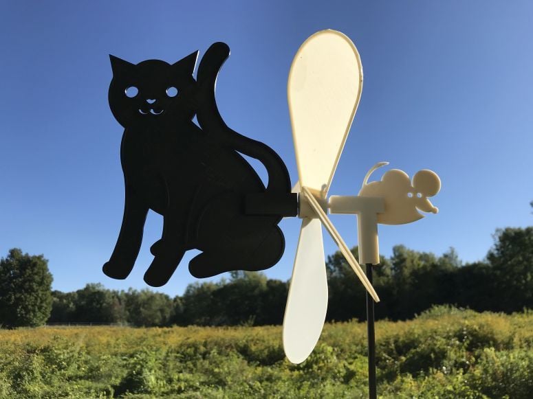 Cat & Mouse Wind Spinner Toy