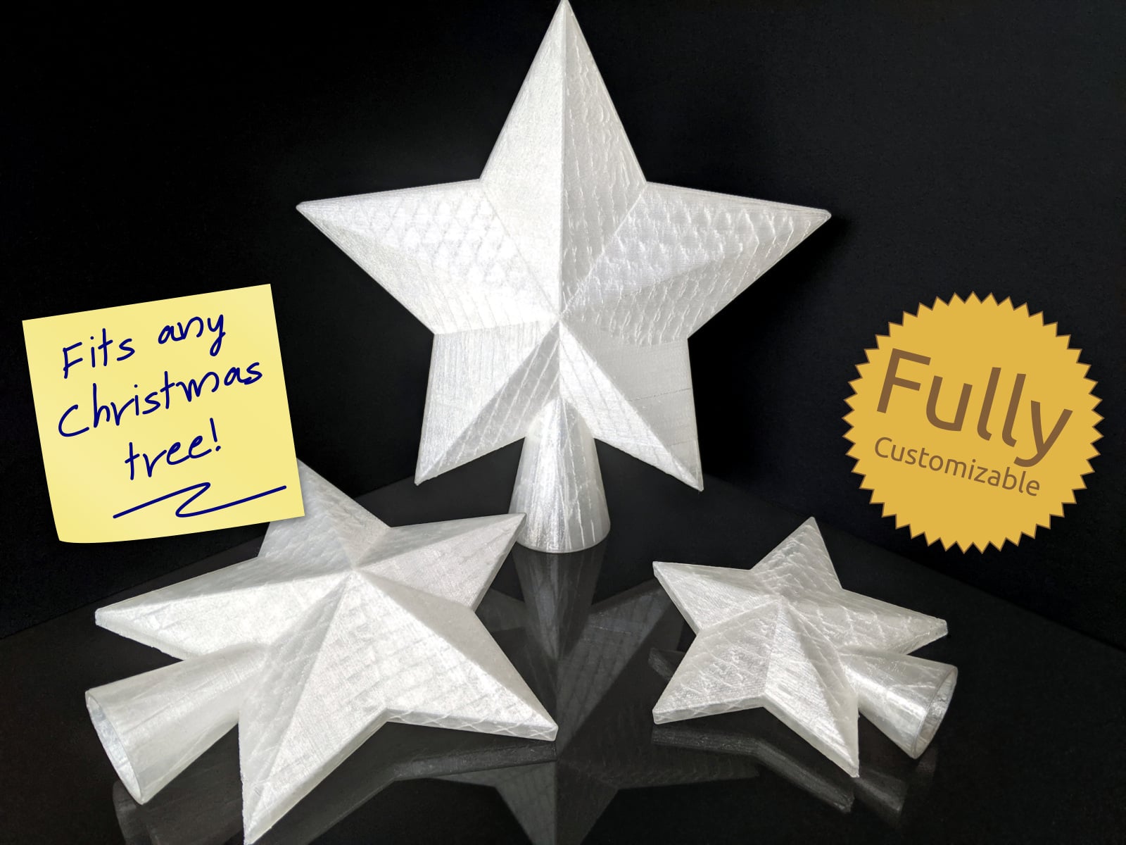 Fully Customizable Christmas Tree Star Topper