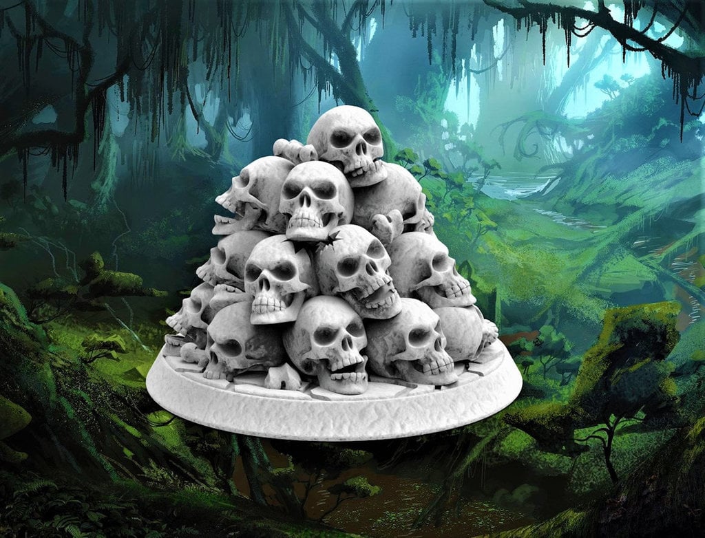 Pile of Skulls - 28mm Skeleton Undead Scenery Game Marker