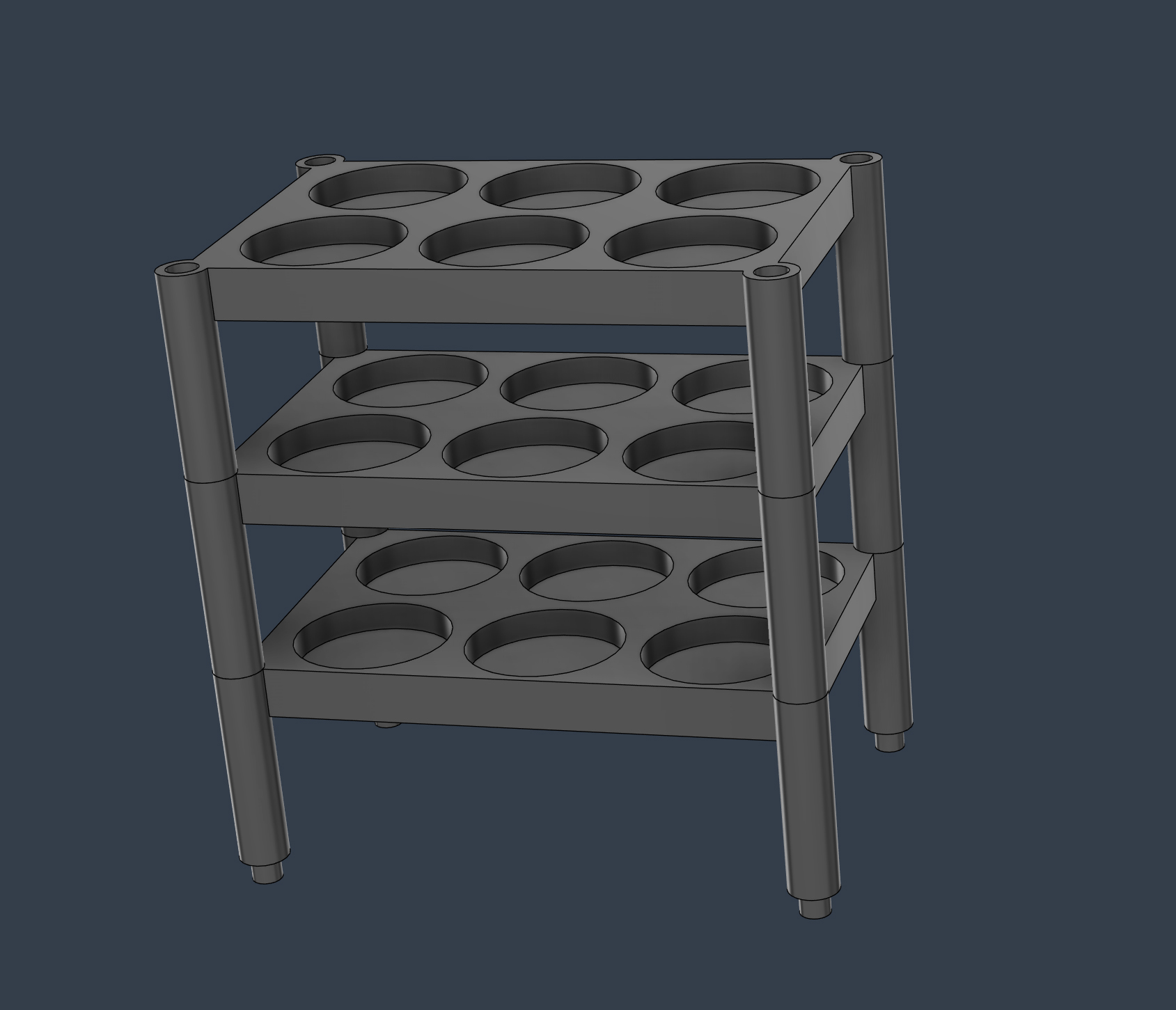 Modular stacking rack for small pots