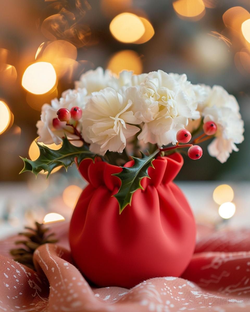 Christmas Sack Vase for Charming Festive Home Decor