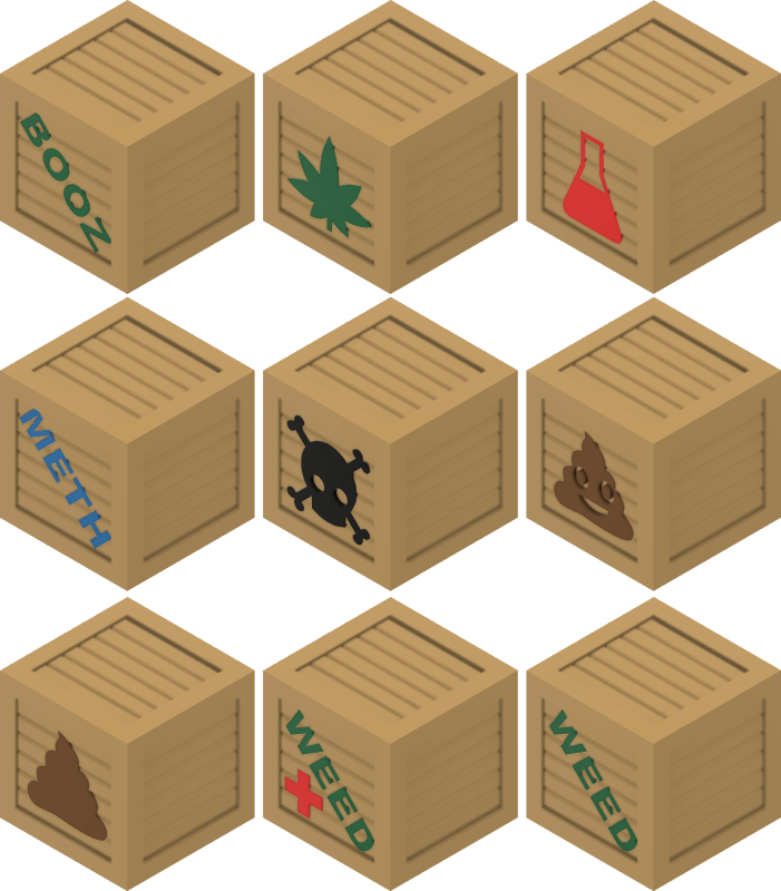 Wooden Crates set 2