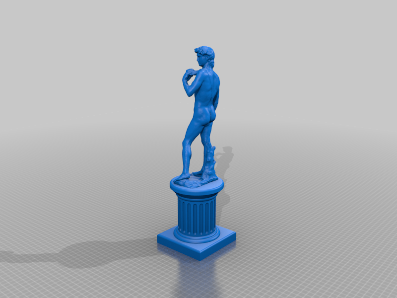 Statue of David on pedestal
